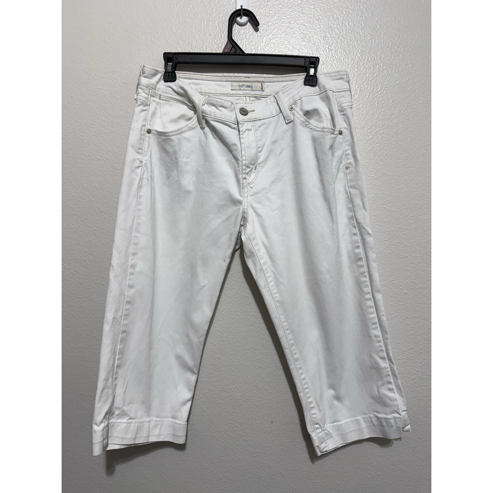 Levi's 545 Capri Jeans Women's 12 White Denim Mid Rise Summer